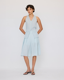 TWIST-BACK BUTTON-FRONT TANK TOP