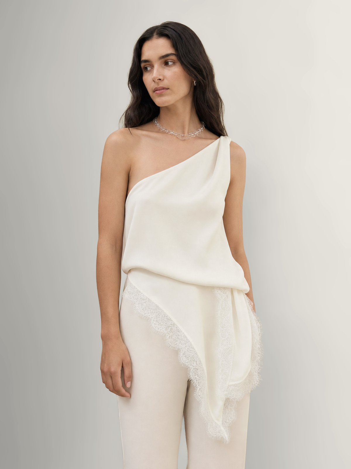 LACE ONE-SHOULDER TOP