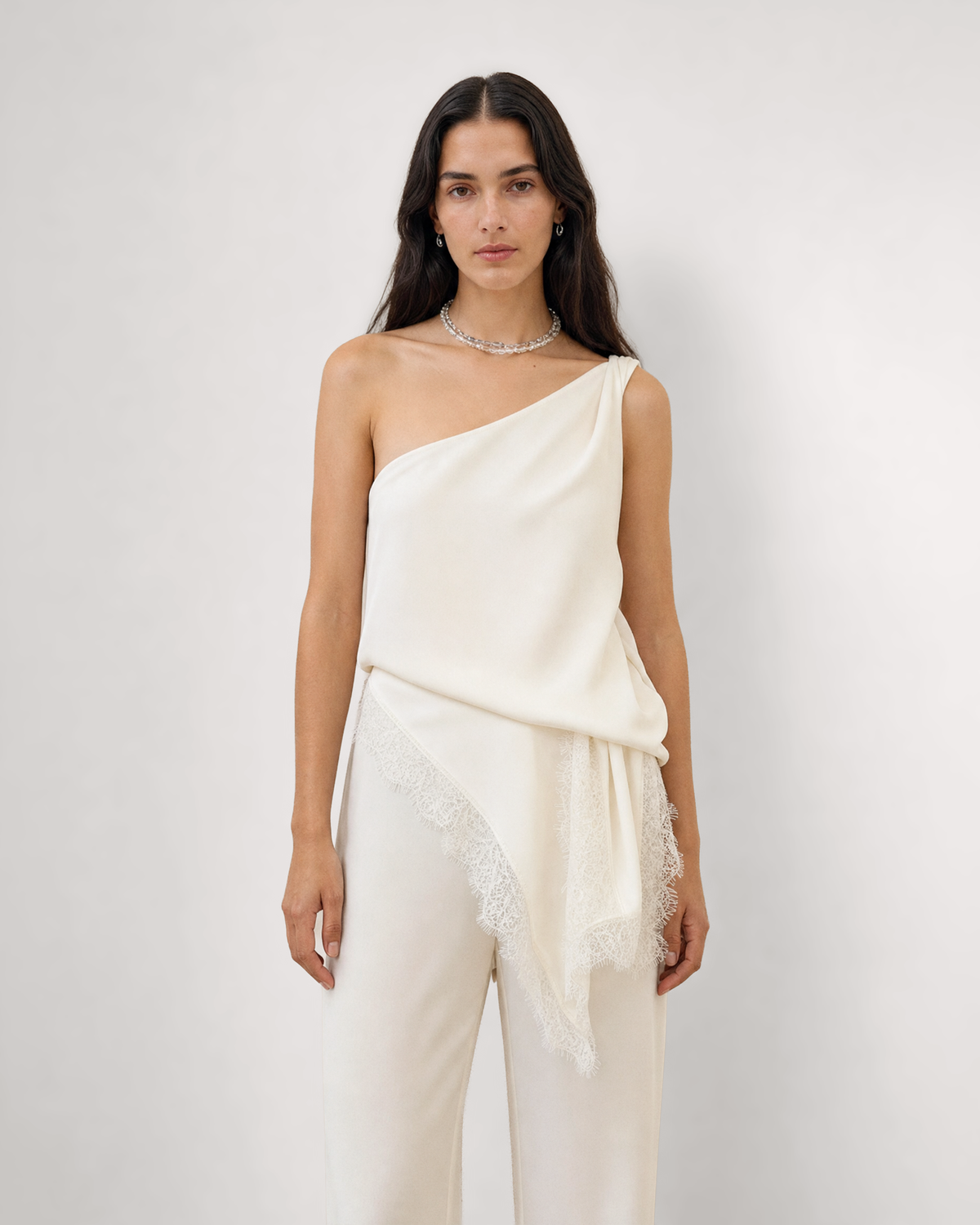 LACE ONE-SHOULDER TOP