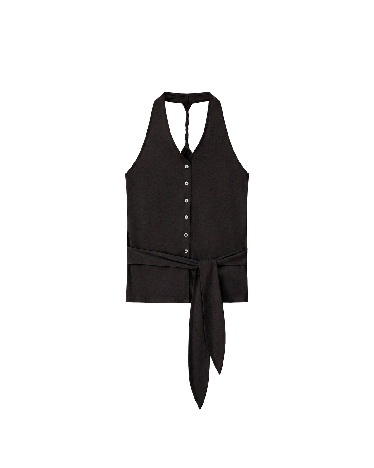 TWIST-BACK BUTTON-FRONT TANK TOP
