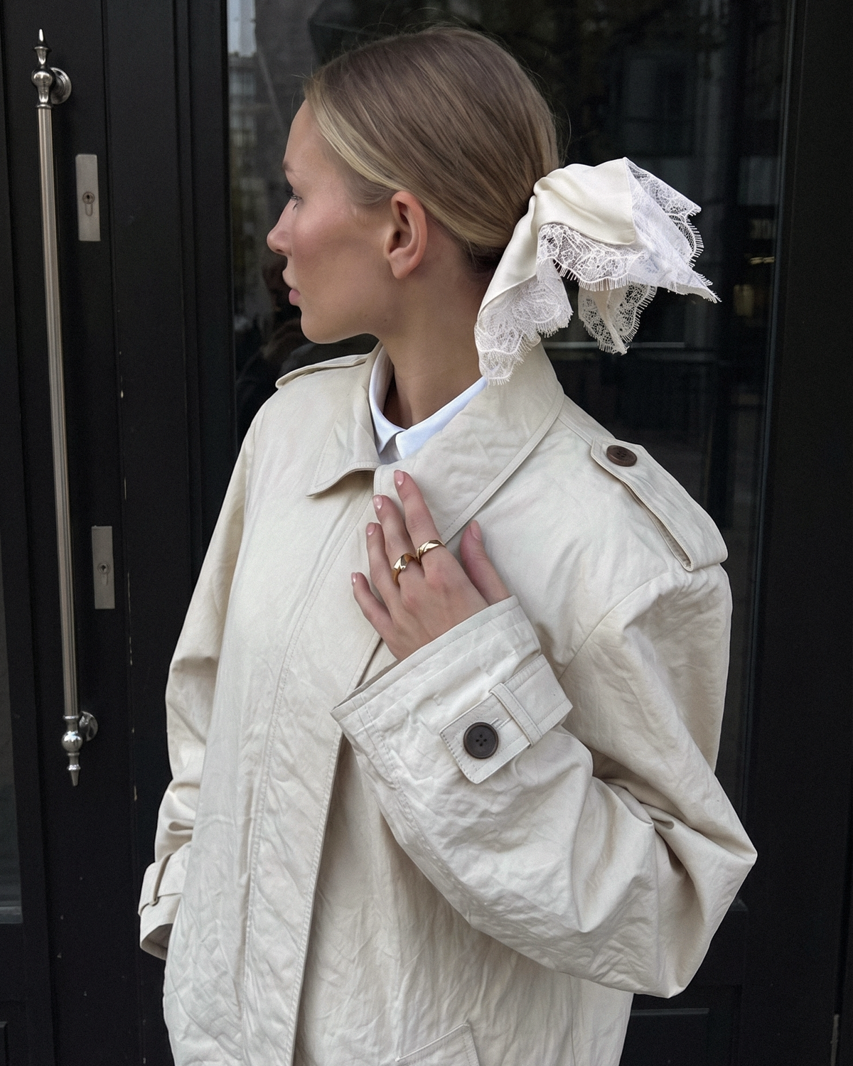 LACE HAIR SCARF TIE