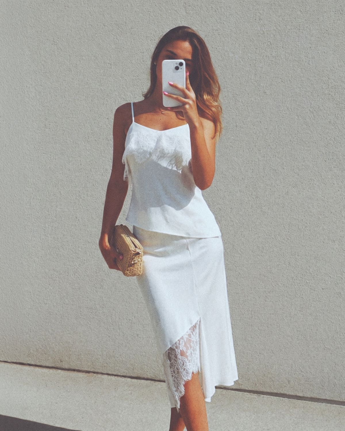 SATIN IRREGULAR LACE LAYERED SKIRT