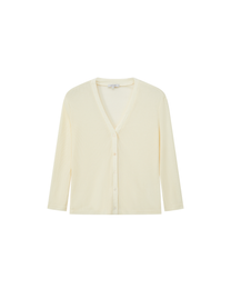 SHORT-SLEEVE RIBBED CARDIGAN
