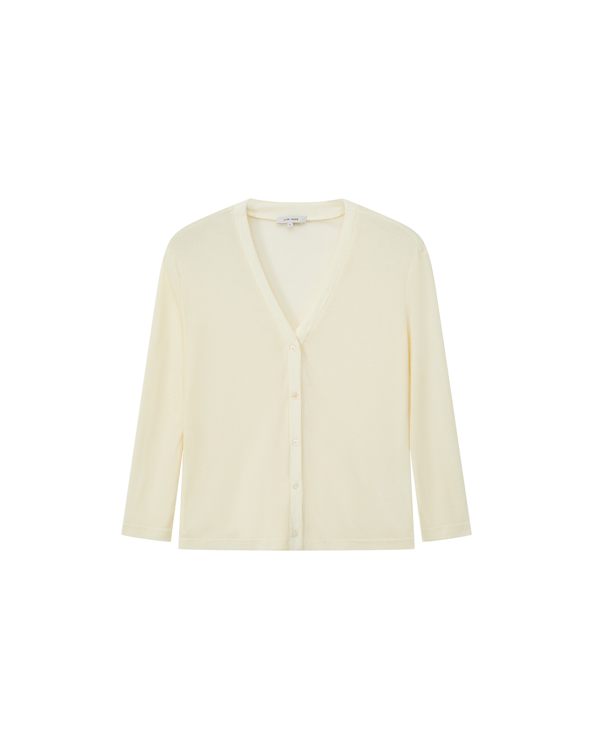 SHORT-SLEEVE RIBBED CARDIGAN