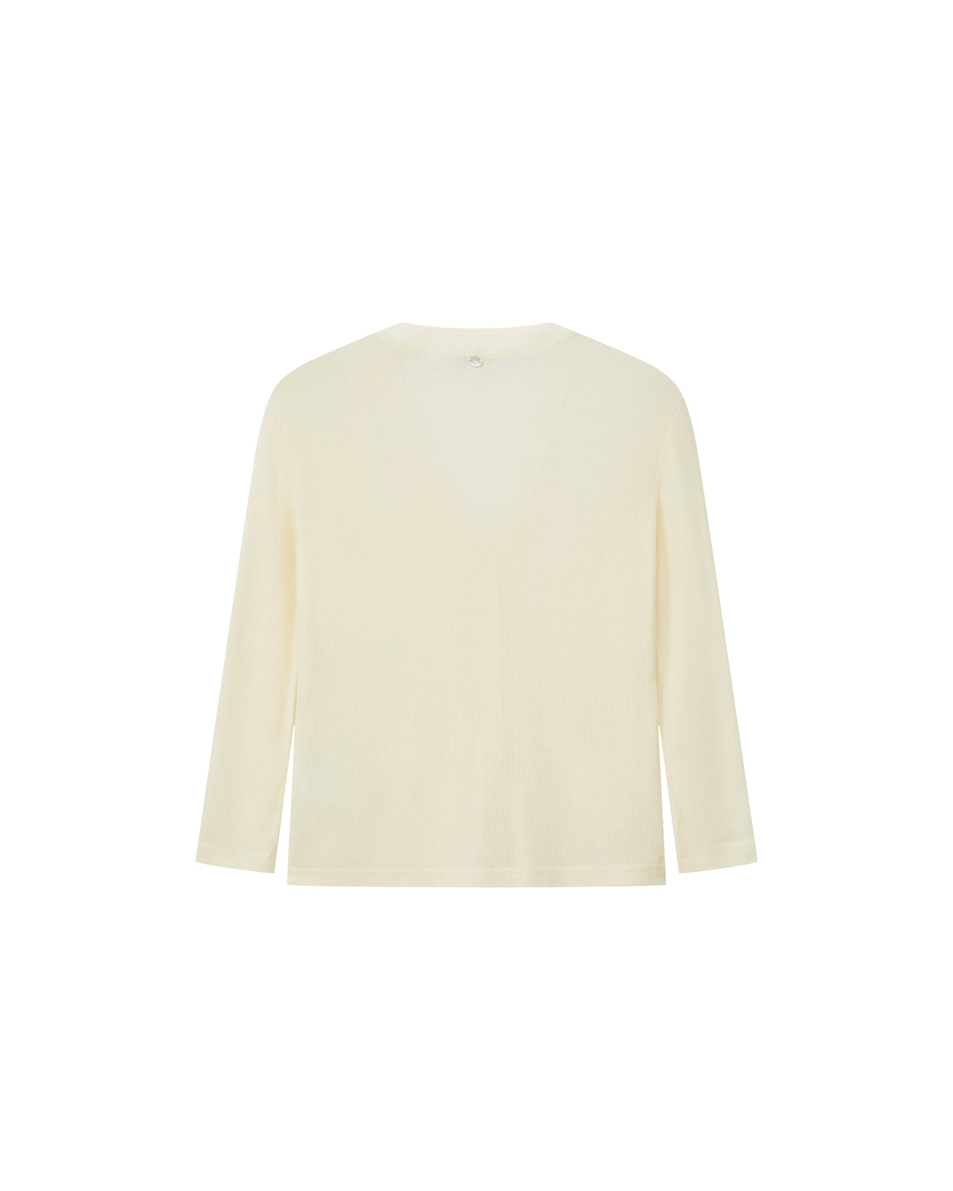 SHORT-SLEEVE RIBBED CARDIGAN