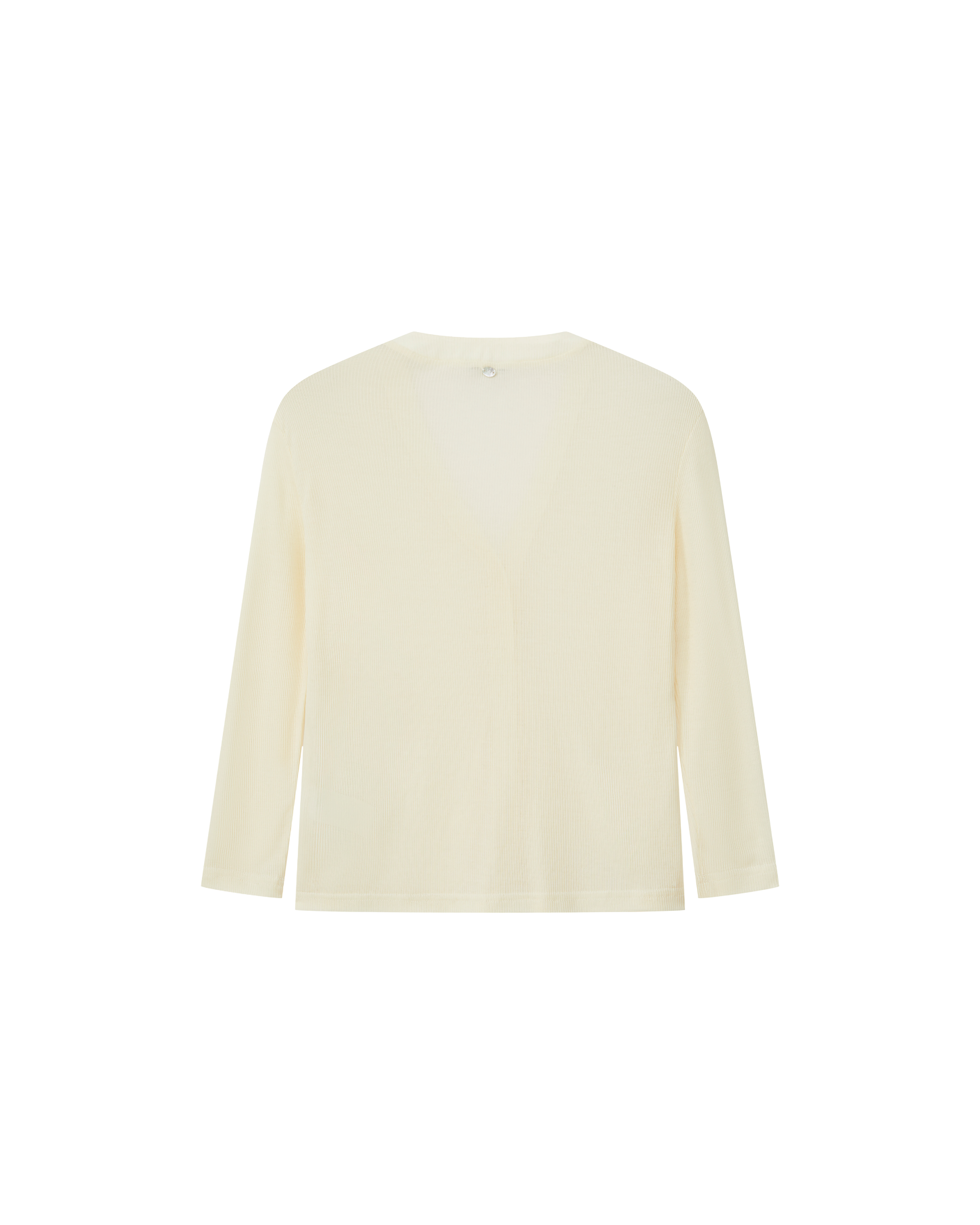 SHORT-SLEEVE RIBBED CARDIGAN