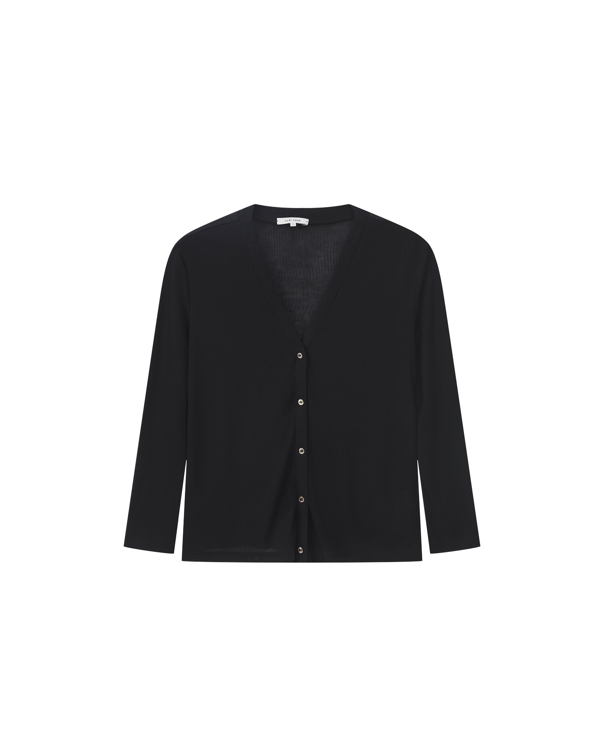 SHORT-SLEEVE RIBBED CARDIGAN