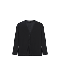 SHORT-SLEEVE RIBBED CARDIGAN