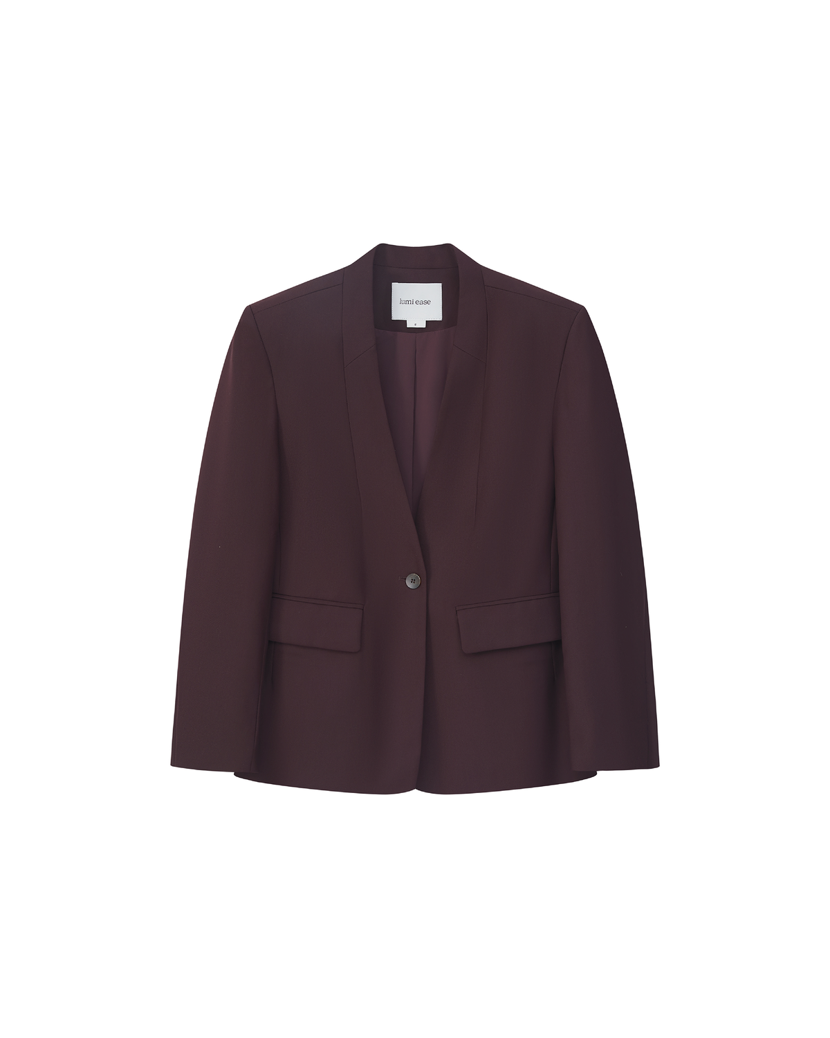 COLLARLESS SLANTED-VENT BLAZER