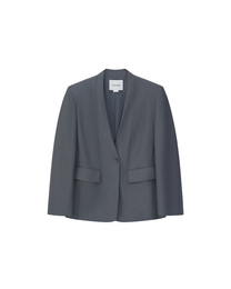 COLLARLESS SLANTED-VENT BLAZER