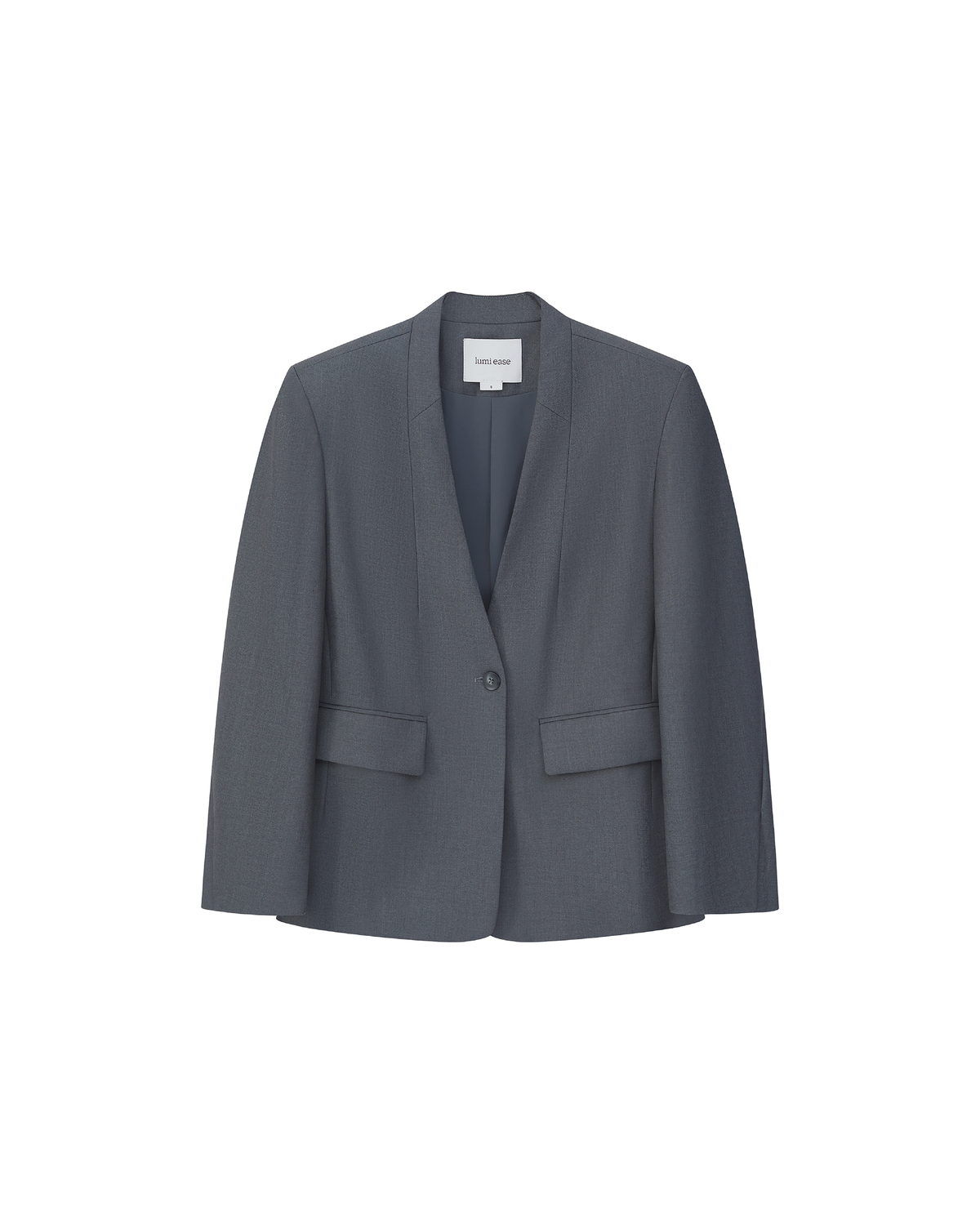 COLLARLESS SLANTED-VENT BLAZER