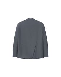 COLLARLESS SLANTED-VENT BLAZER