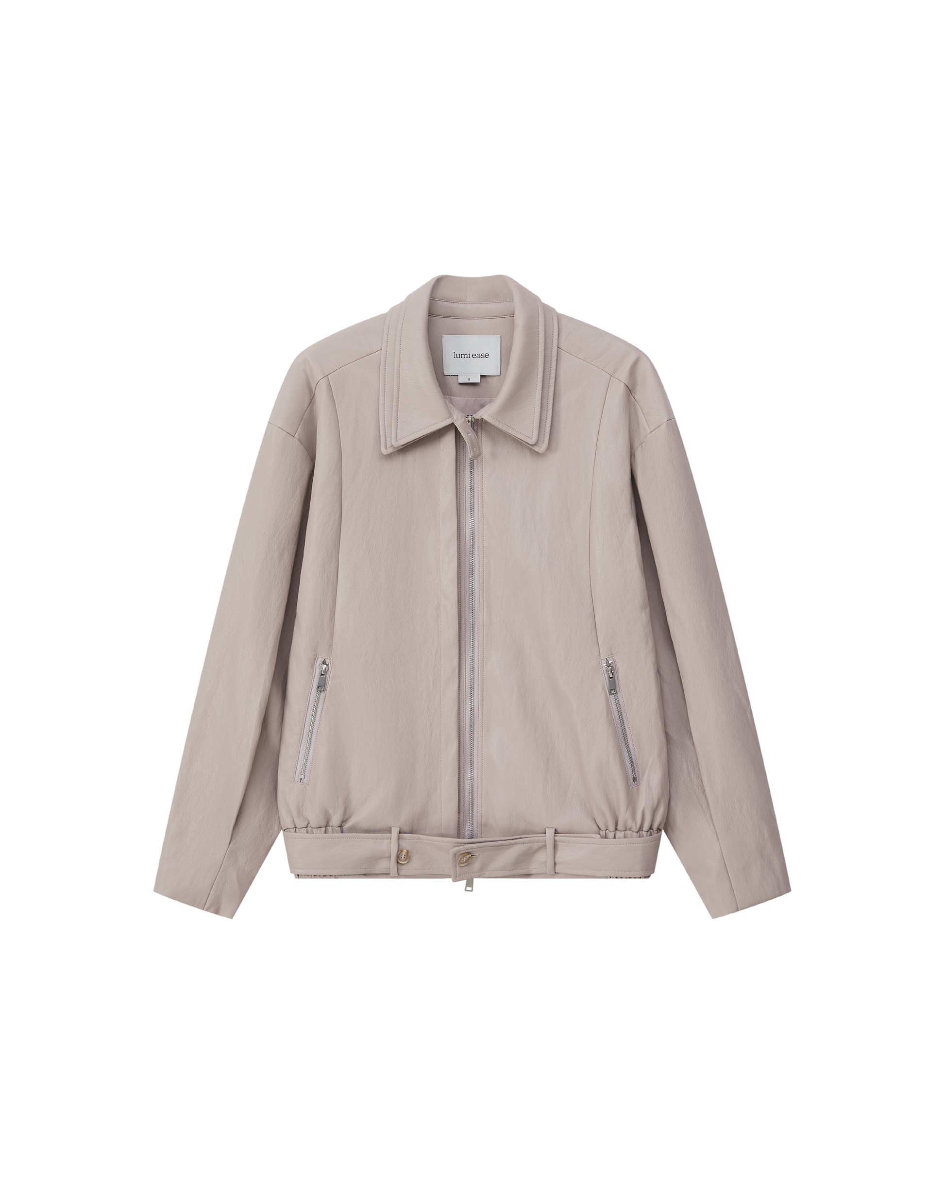 LAYERED COLLAR FAUX LEATHER JACKET