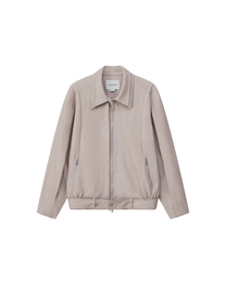 LAYERED COLLAR FAUX LEATHER JACKET