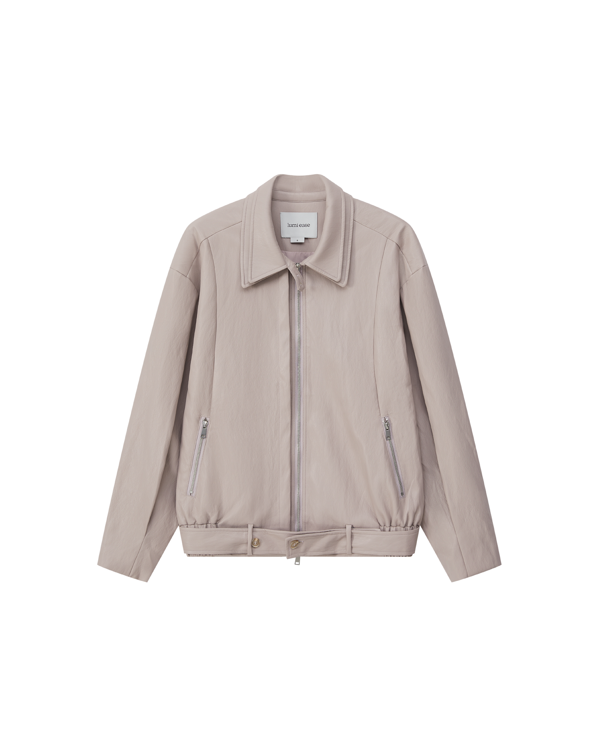 LAYERED COLLAR FAUX LEATHER JACKET