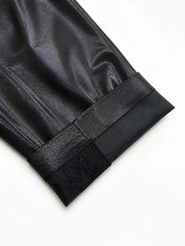SATIN RUCHED LACE WORK PANTS