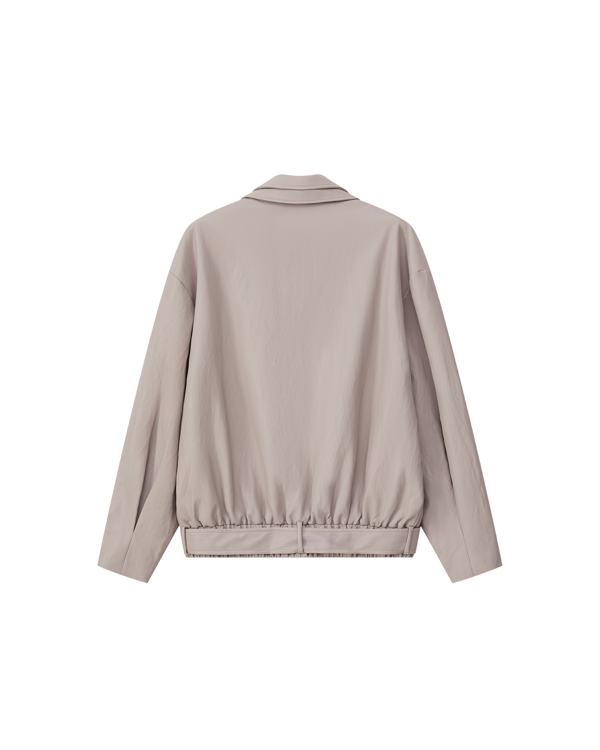 LAYERED COLLAR FAUX LEATHER JACKET