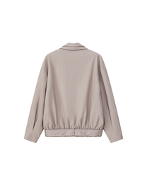 LAYERED COLLAR FAUX LEATHER JACKET