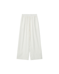 SATIN STRIPE LACE PANELED PANTS