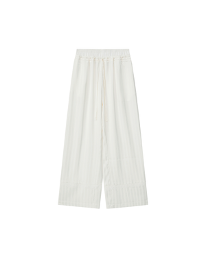 SATIN STRIPE LACE PANELED PANTS