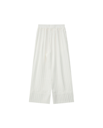 SATIN STRIPE LACE PANELED PANTS