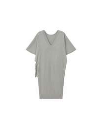 DOUBLE-LAYER DRAPED TIE DRESS