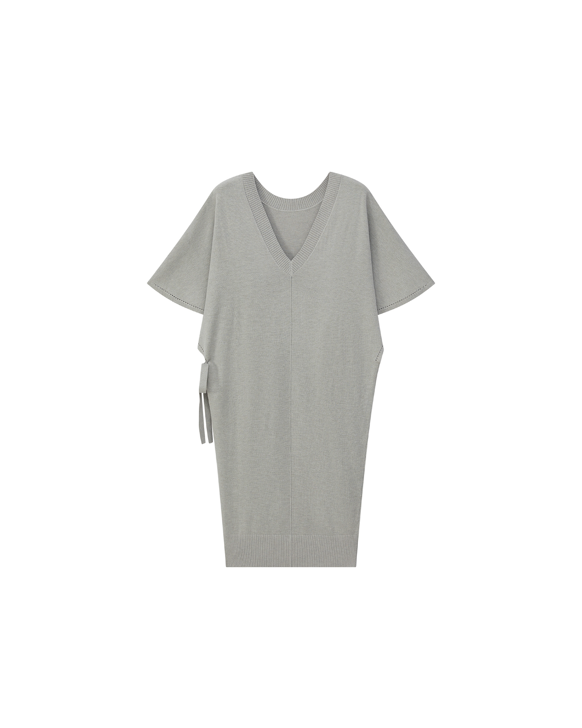 DOUBLE-LAYER DRAPED TIE DRESS