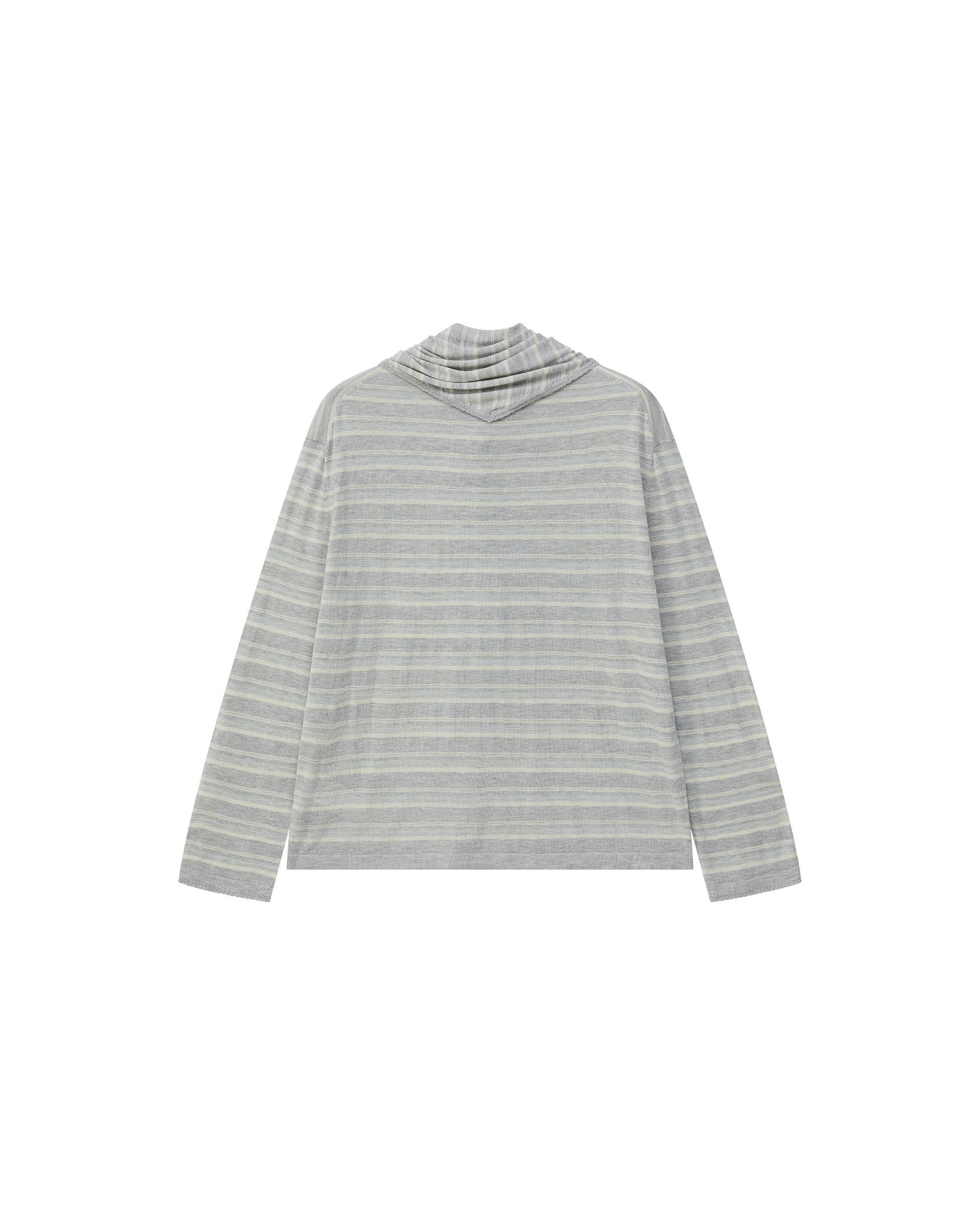 STRIPED SCARF-LAYERED KNIT SWEATER