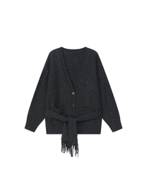 SLOUCHY FRINGED CARDIGAN