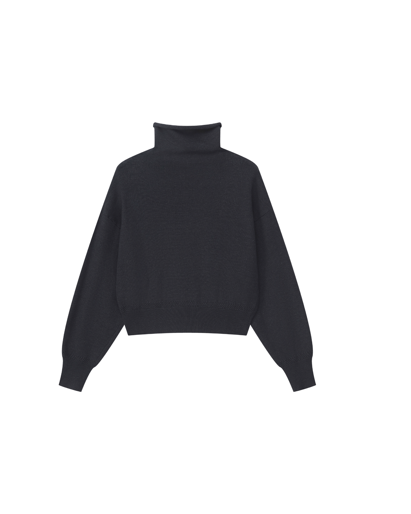 CROPPED TURTLENECK KNIT CARDIGAN