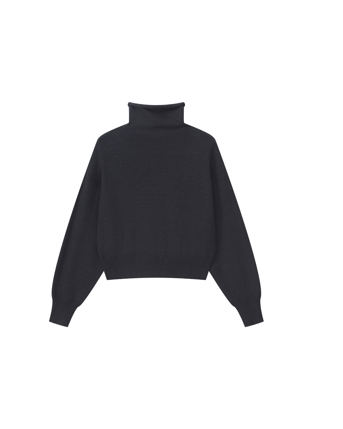 CROPPED TURTLENECK KNIT CARDIGAN