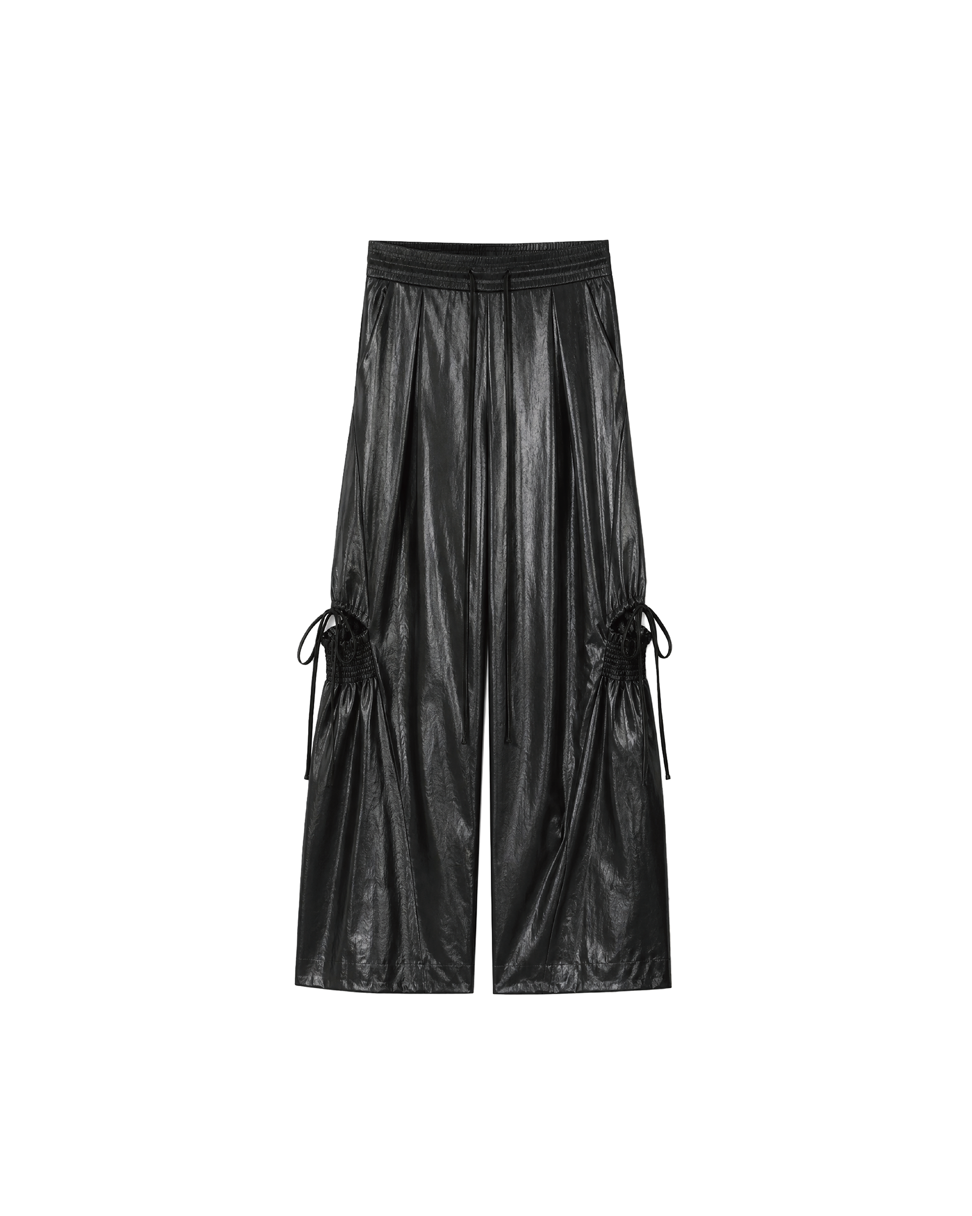 SATIN RUCHED LACE WORK PANTS