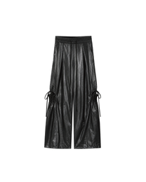 SATIN RUCHED LACE WORK PANTS