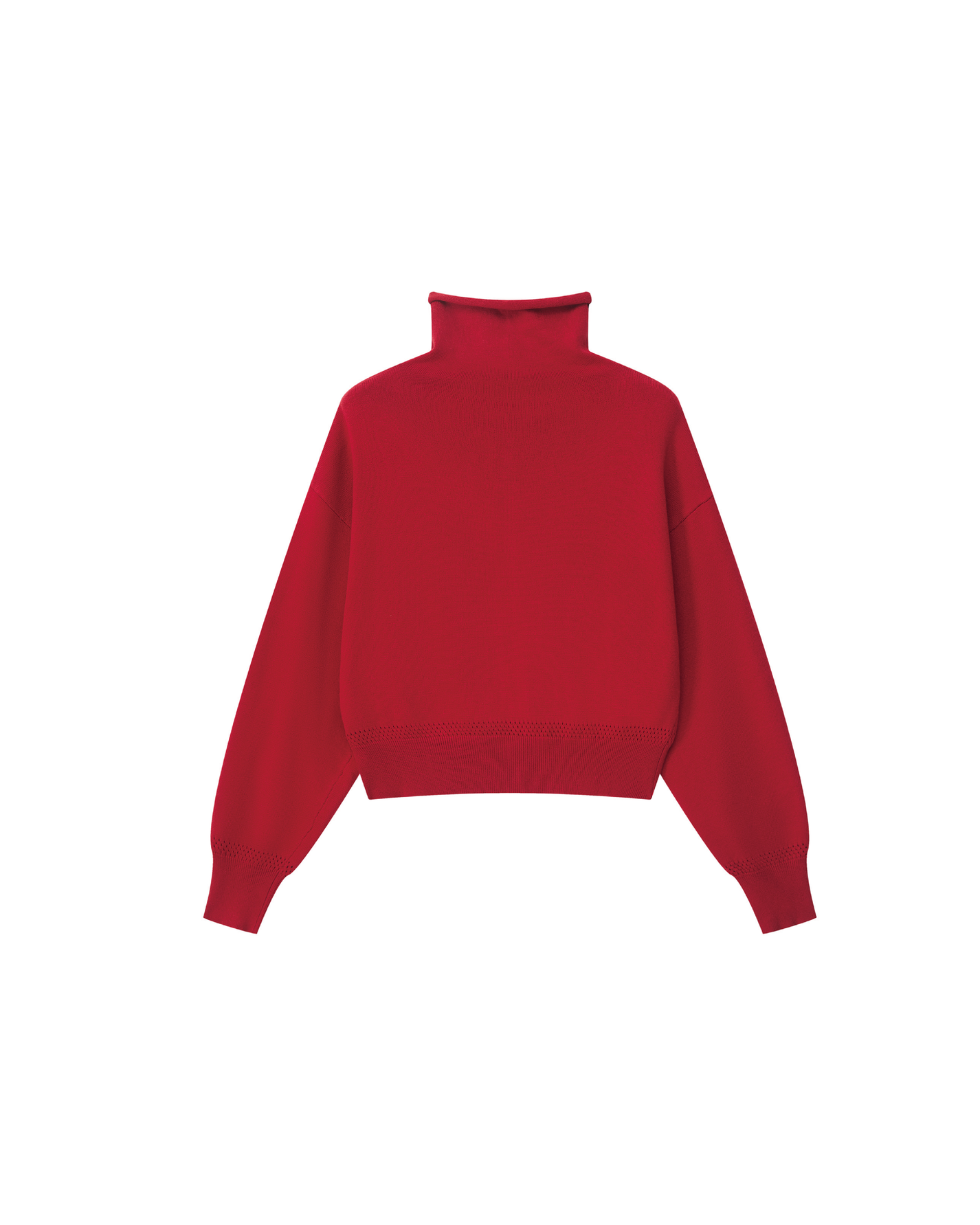 CROPPED TURTLENECK KNIT CARDIGAN