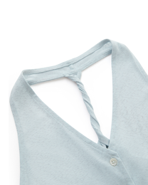 TWIST-BACK BUTTON-FRONT TANK TOP