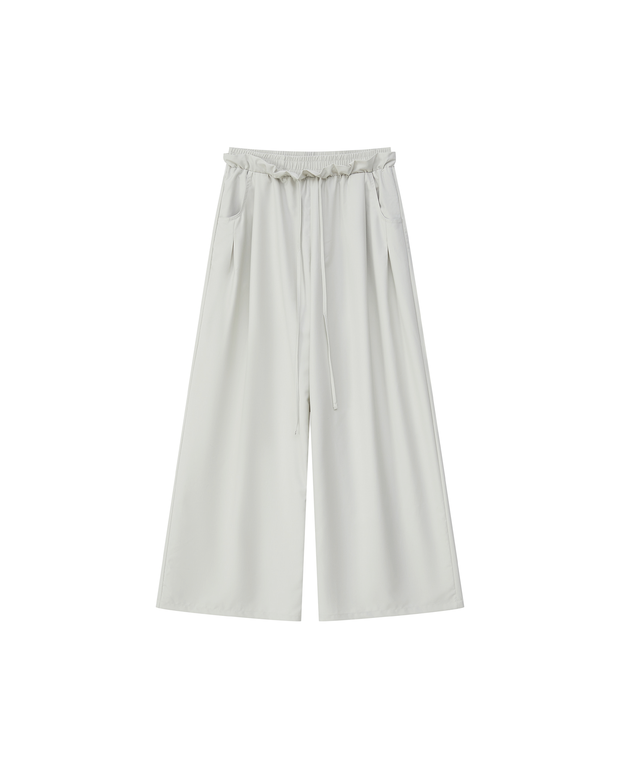 PLEATED DRAWSTRING WIDE PANTS