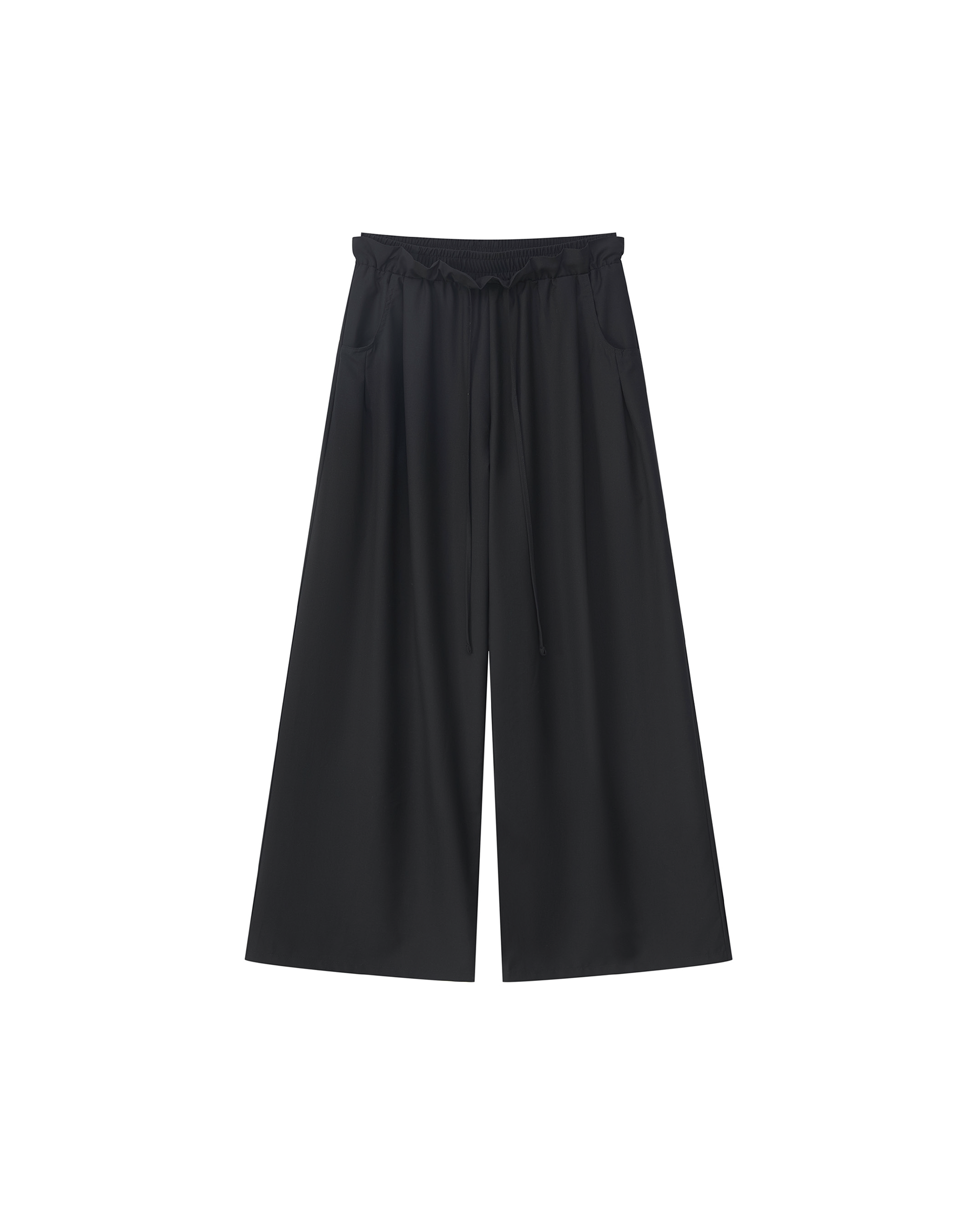 PLEATED DRAWSTRING WIDE PANTS