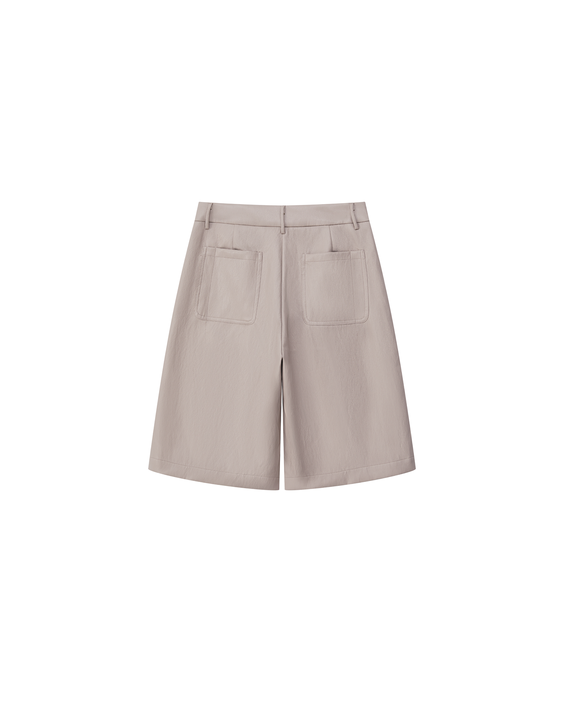 PLEATED FAUX LEATHER SHORTS