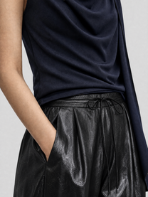 SATIN RUCHED LACE WORK PANTS