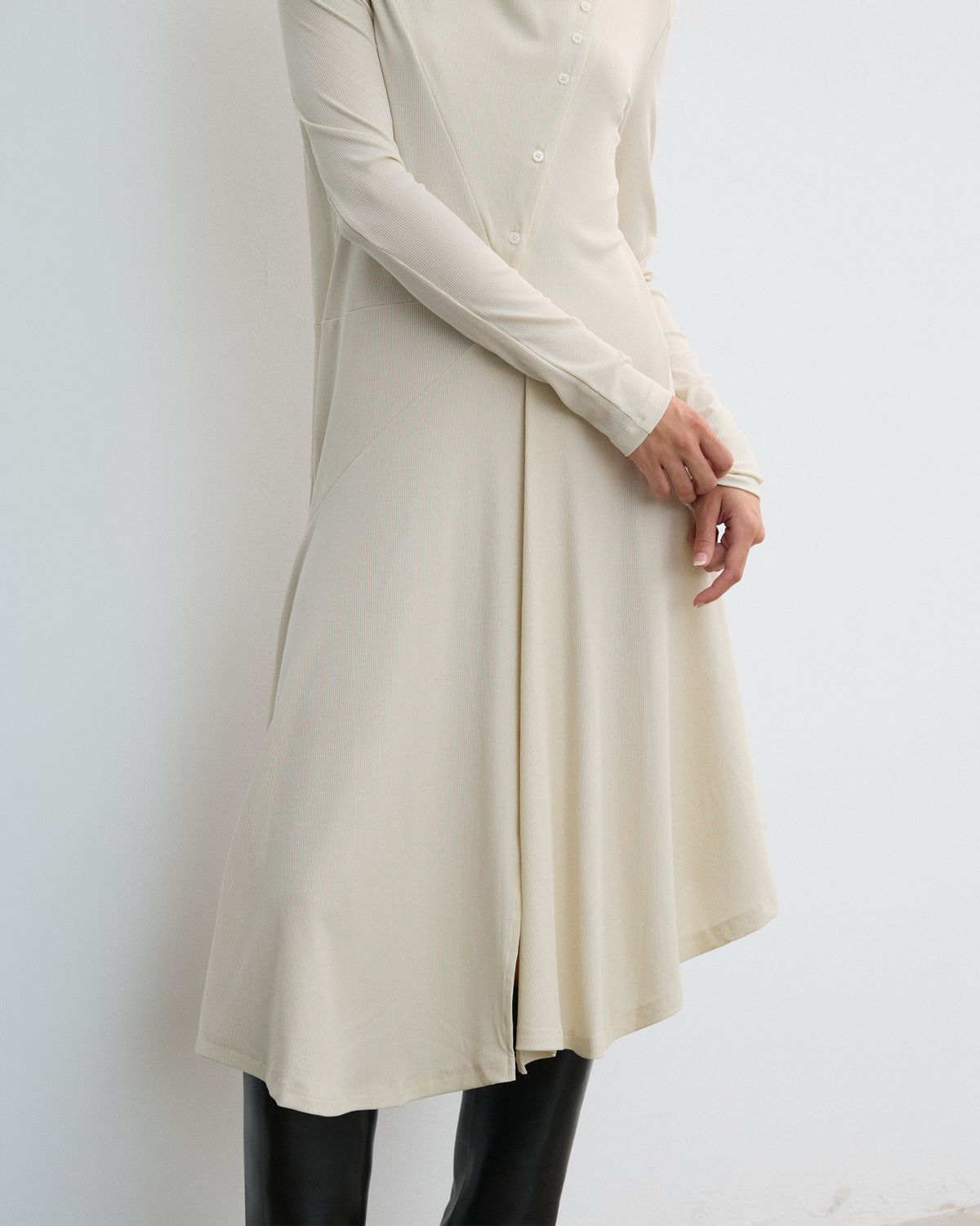 SCARF DETAIL FLARE DRESS