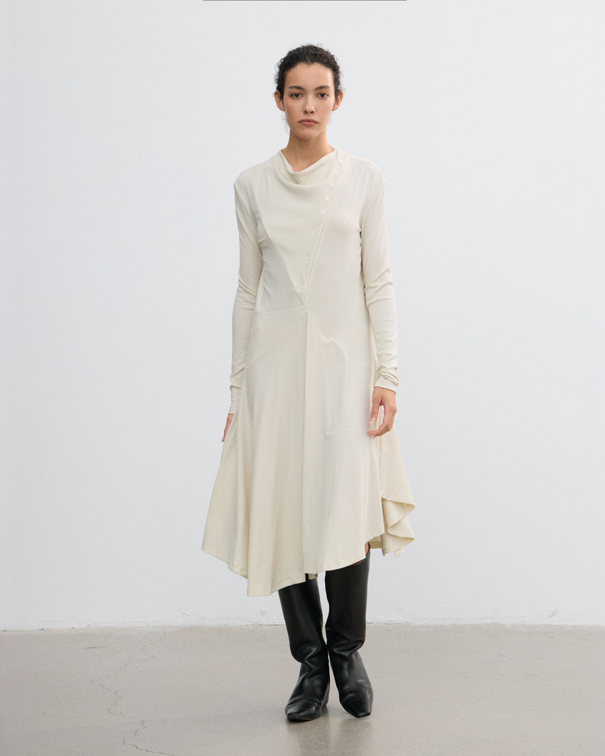 SCARF DETAIL FLARE DRESS