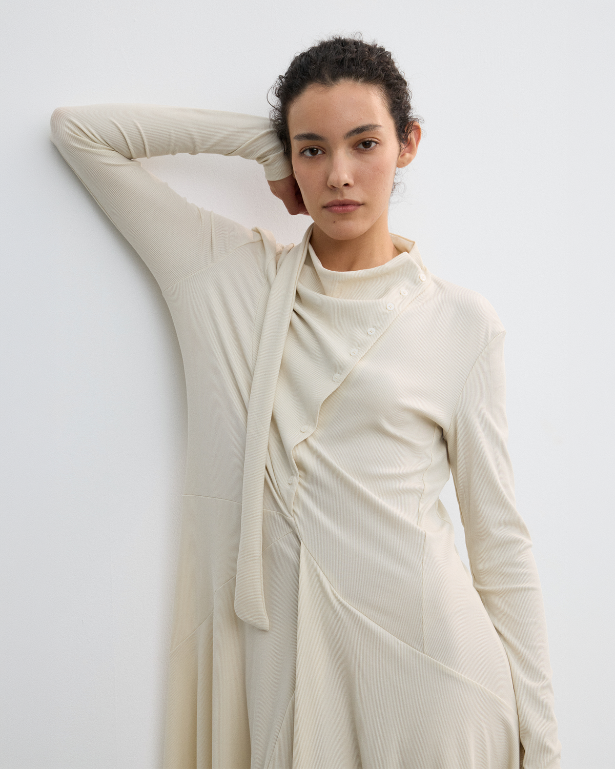 SCARF DETAIL FLARE DRESS