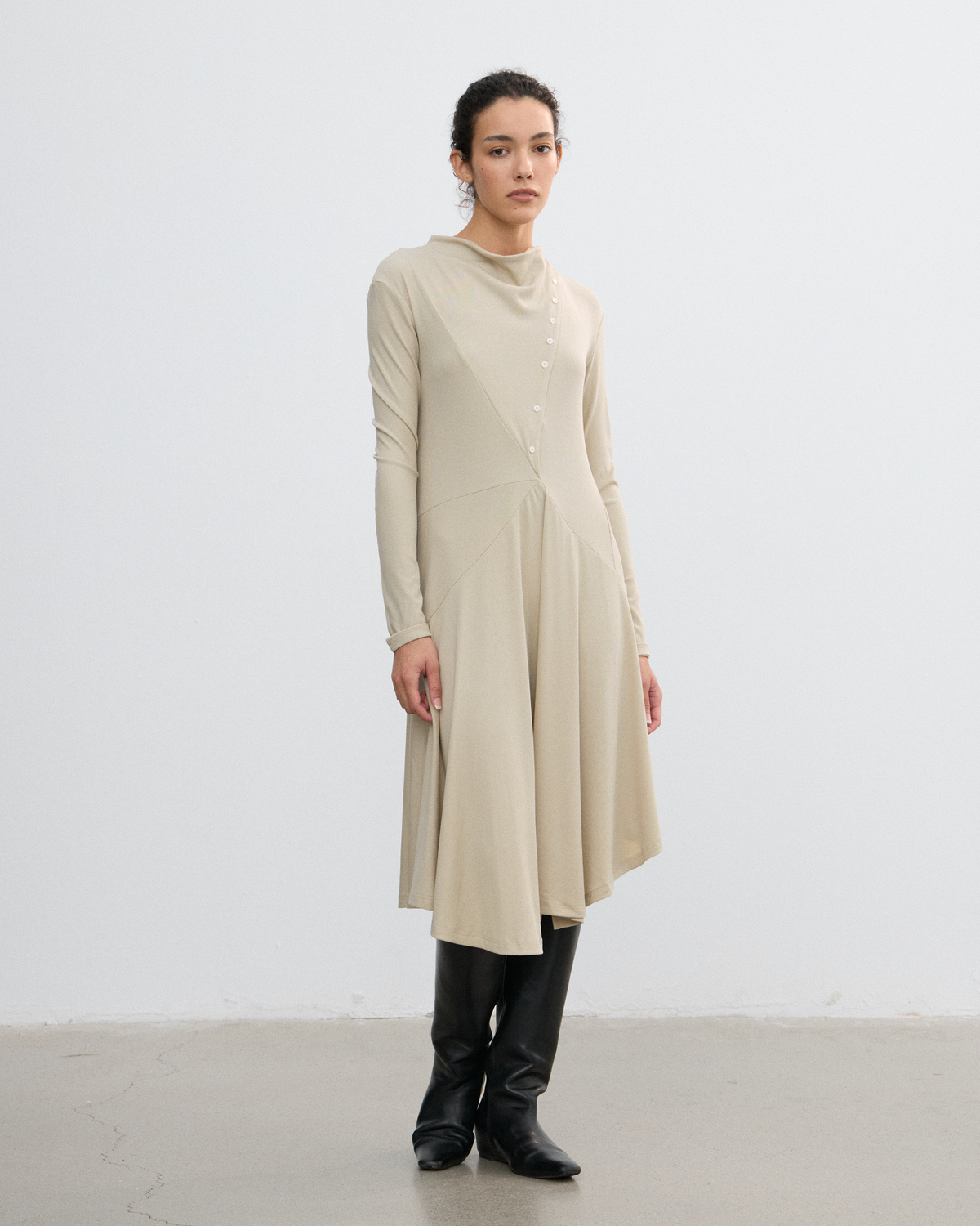 SCARF DETAIL FLARE DRESS