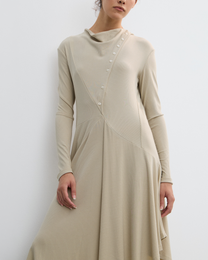SCARF DETAIL FLARE DRESS