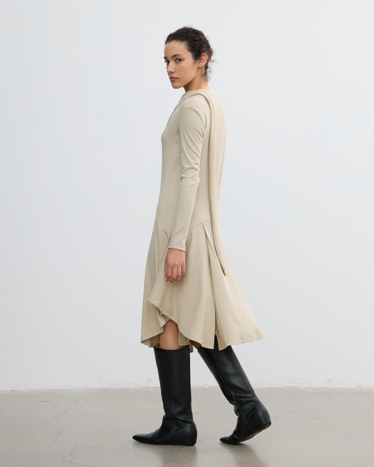SCARF DETAIL FLARE DRESS