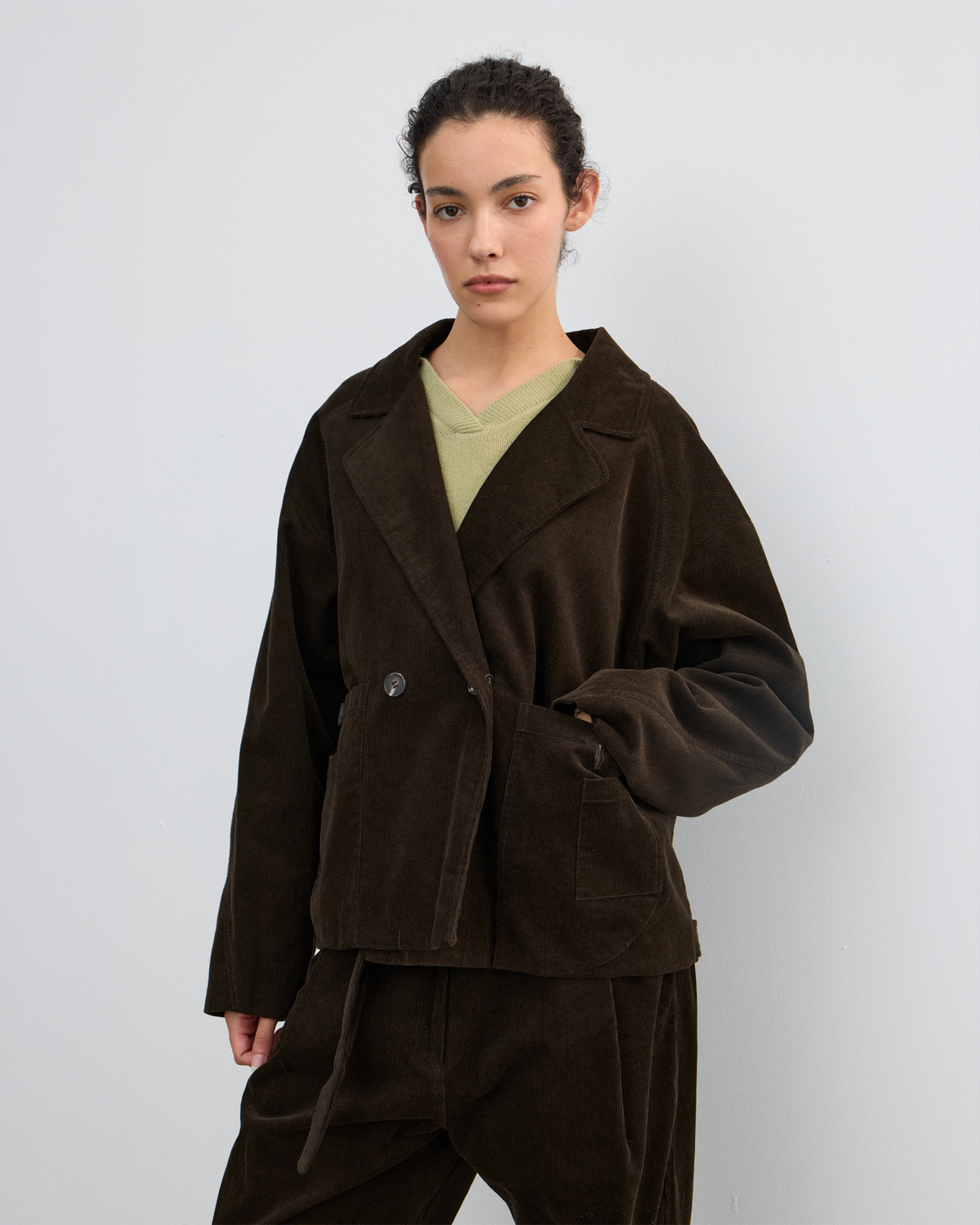 DOUBLE-BREASTED CORDUROY JACKET