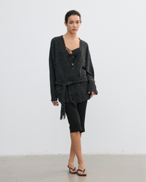 SLOUCHY FRINGED CARDIGAN