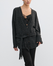 SLOUCHY FRINGED CARDIGAN