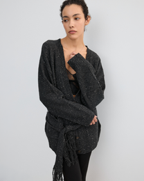SLOUCHY FRINGED CARDIGAN