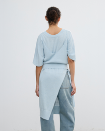 DOUBLE-LAYER DRAPED TIE DRESS